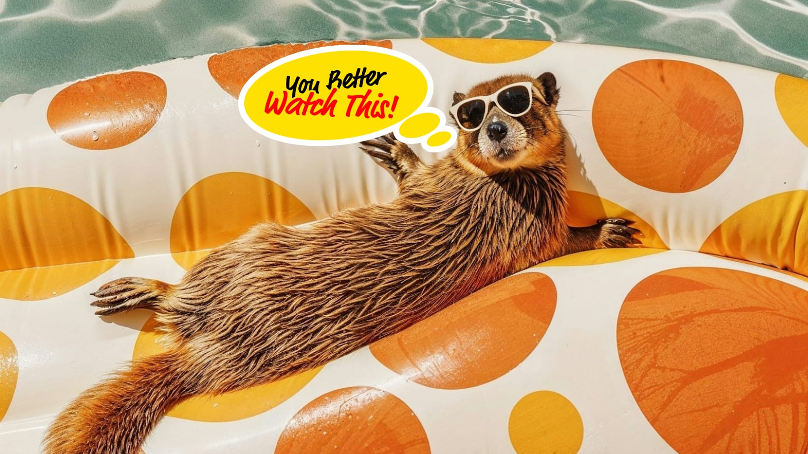 Poolside Perfection: The Raccoon Living the Dream Post feature image